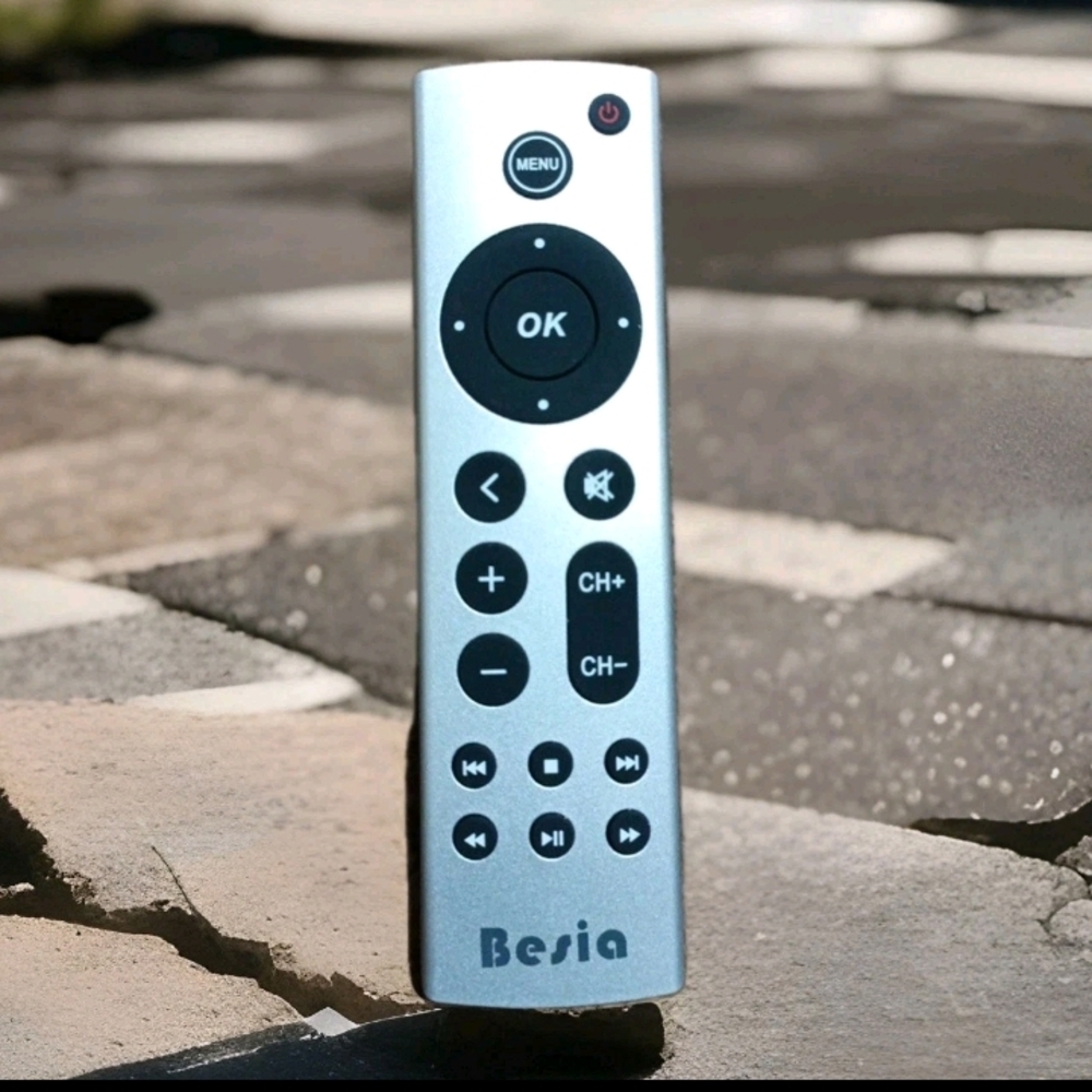 Besia Silver Remote Control - Slim Media Replacement Remote